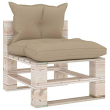FAMIROSA Divano Centrale da Giardino Pallet con Cuscini in Legno di Pino-6072