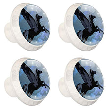 Maniglie per cassetti Manopole per cassetti Manopole rotonde Confezione da 4 per armadietto, cassetti, cassettiere, cassettiere ecc - Pegasus vola su nella piuma SkyLong