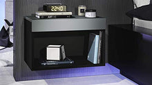 elb Due Comodini Design sospesi o a Terra. Frontali in 12 Colori a Scelta. Anche con con luci a LED. Modello Giga (Grafite Opaco)