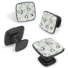 Pinguino simpatico cartone animato Pomelli per Porta Set di 4 Pomelli per Mobili Manopole per Cassetti Cucina Armadio Vetro