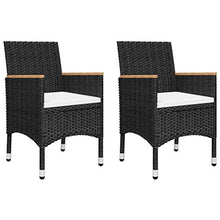 FAMIROSA Set da Bistrot per Giardino 3 pz in Polyrattan e Vetro Nero-8364