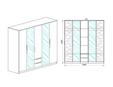 Armadio AI6 Bianco Lucido E Rovere