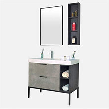 BGROESTWB Mobile da Bagno Specchio Bagno Bagno Armadio Combinato Lavabo per lavabo da Terra WC Vanity Marble per Casa (Color : Gray, Size : 55x100x85cm)