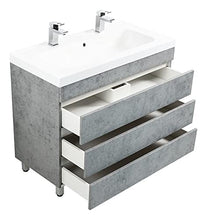 Mobile bagno a terra Talis 100 grigio cemento,doppio,3 cassetti senza maniglie