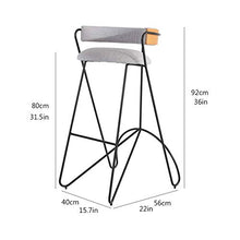 YS Sedia Sedia da Bar in Metallo, Seduta Moderna Ed Elegante per Cucina Sgabello da Pranzo con Schienale,Rosa
