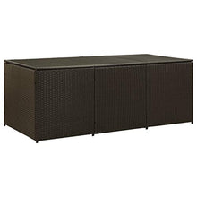 E E-NICES Baule da Giardino in Polyrattan 180x90x75 cm Marrone