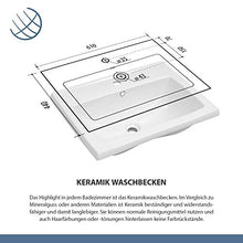 Planetmöbel Lavabo sospeso da 60 cm, in rovere Sonoma, con lavabo in ceramica e cassetto per bagno