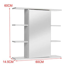 BXSZVOK Mobile Bagno 60x60Cm, Mobile Porta Cosmetici a 3 Strati con Specchio