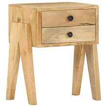 FAMIROSA Comodino 40x35x50 cm in Legno Massello di Mango（Marrone
