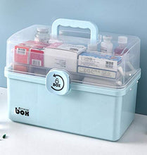 Contenitore per medicine di pronto soccorso, contenitore per pillole di droga, contenitore portatile per medicine (blu, 29 x 16 x 15,7 cm)