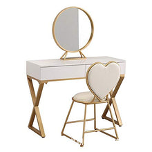 NQFL toletta A Forma di Cuore da Letto Europea Principessa Casa Ins Oro Bianco Ferro Battuto Trucco Scrivania Tabelle Cosmetici table-120cm