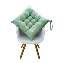 CYQ - 4 Cuscini per Sedia, 40 x 40 cm, con Cinghie di Fissaggio Interne ed Esterne, Colore: Quadrato Verde