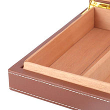 Scatola di sigari, mini humidor per sigari in pelle con igrometro e umidificatore Scatola da sigaro da viaggio in cedro da viaggio portatile per 20 sigari (8,3 x 7,8 x 1,9 pollici)(Marrone)