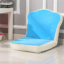 MICEROSHE Comodo Divano Sedia Sedia da Terra con Schienale Regolabile, Imbottita e Pieghevole, Sedia da Gioco, Sedia da Meditazione (Colore : Blu, Dimensione : 86 * 43 * 8cm)