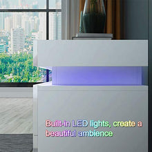 HYM Comodino A LED Coloful LED Bedsideside-Table Grande capacità Armadio con 2 Cassetti per Camera da Letto