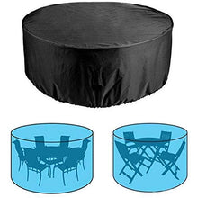 LPO Copertura per Mobili Rotondi Neri, Tavola da Giardino Impermeabile, Resistente Ai Raggi UV E Durevole E Coperchio della Sedia, Adatto per Giardino All'aperto 220 * 90 Cm (Size : 220 * 90cm)