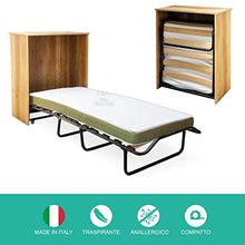 Le Chic Arredamenti Mobile Letto Singolo a Scomparsa con Materasso Alta densità e Rete a doghe Struttura Girevole Finitura Rovere Tabacco