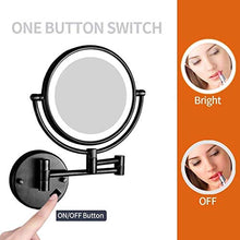 WZDD Specchio Trucco Ingranditore da Parete, Specchio Cosmetico Illuminato con Luce LED, Specchio da Bagno 10x Ingrandimento con Braccio Pieghevole Specchi per Radersi