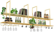 Leifeng Tower Classico Bar Parete Wine Rack Hanging Vetro Bottle Holder Large Double Layer Bagagli scaffale di Metallo del Ferro della Decorazione della Parete d'oro