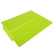 Rockyin Extra Large Dish Drying Mat Premium Resistente al Calore Rilievo del Silicone (Verde)