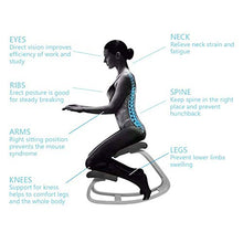 Ergonomica Sedia ergonomica Regolabile Inginocchiare Stool Spessi Cuscini PU Confortevole per Office Home Computer Balancing Body Shaping Dolore alla Schiena Desk,Nero