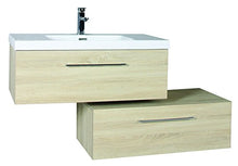 Jindoli - Mobile sottolavello, 2 cassetti, 90 cm, SDB 90 x 46 x 48 cm, colore: rovere chiaro beige