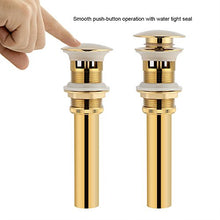 Fdit Pop Up di scarico stopper bacino scolapiatti con troppopieno per lavabo bagno rubinetto nave Golden