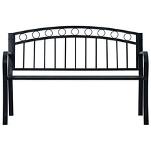 Oushome Panchina da Giardino 125 cm Nera in Acciaio