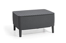 Keter Salemo Lounge Set, Set Mobili da Giardino in Rattan con Divano 2 Posti 2 Poltrone e Tavolino Porta Cuscini, Grafite - Arredi Casa