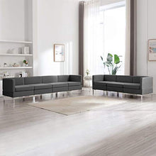 FAMIROSA Set di Divani 7 pz in Tessuto Grigio Scuro-2870