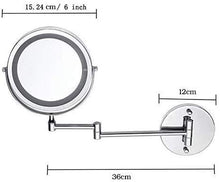 Specchio Specchi di Trucco Muro a Parete Pieghevole a LED 5X, 360 ° Girevole ed Estensibile