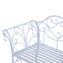 miozzi Panchina in Metallo da Giardino Bianco 134x51x89 cm