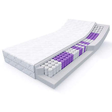 MSS - Materasso a molle insacchettate a 7 zone, altezza 20 cm, altezza 90 x 200 cm, H3, con rivestimento trapuntato, colore: Bianco