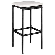Tidyard Set da Bar da Giardino 5 pz con Cuscini in Polyrattan Nero,Set da Giardino da Bar,Set da Bar,per Giardini, Cortili, Terrazze