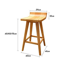 Sgabello da bar in legno, stile rétro da sala da pranzo, sgabello ergonomico curvo per cucina, pub | Cafe (dimensioni: 75 cm)