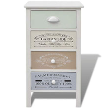 FAMIROSA Cassettiera in Stile Francese con 4 Cassetti in Legno