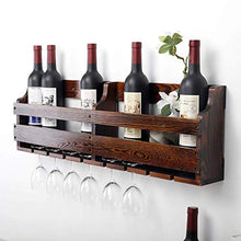 Cremagliera Del Vino Semplice e Creativa Cremagliera Del Vino in Legno Massello Stile Semplice Appeso a Parete Espositore per Vino Cafe Bar Decorazione Semplice e Creativa, PZW, a