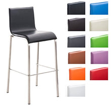 Sgabello Bar Impilabile Avola In Acciaio E Similpelle I Sedia Alta Da Cucina Con Schienale Altezza Seduta 78 CM, Colore:nero
