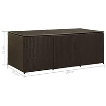 E E-NICES Baule da Giardino in Polyrattan 180x90x75 cm Marrone