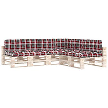 Buyounger Cuscini per Divano Pallet 7 pz Rosso Motivo a Quadri