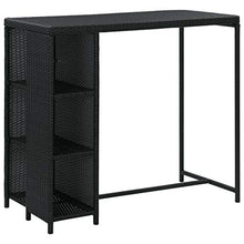 FAMIROSA Set da Bar da Giardino 5 pz con Cuscini in Polyrattan Nero-4918