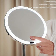 Specchio per Trucco a LED con Lampada, Specchio per Trucco con Luce, dimmer Continuo, Ricarica USB, sensore Viso Intelligente, Rotazione di 360 °