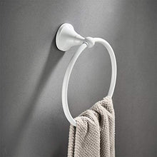 Flybath Portasciugamani tondo Supporto per appendiabiti in ottone Appendiabiti per bagno montato a parete, bianco