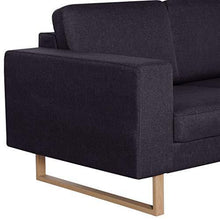 vidaXL Divano a 2 Posti Elegante Comodo Sofa Doppio per Casa per Ufficio Poltrona da Due Persone Arredo per Salotto Arredamento in Tessuto Nero - Arredi Casa
