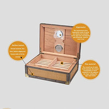 Cigar Humidor Cedro con igrometro, Creative Box a due livelli a quattro zone Antico Mat Pattern Home Box per la conservazione di 50 sigari