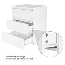 Cikonielf Comodino Bianco Moderno Comodino Comodino Comodino con 3 Cassetti Armadietto Camera da Letto