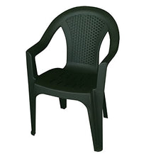 Sedia impilabile effetto rattan, da giardino, in plastica, colore: verde scuro