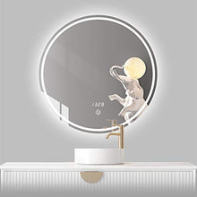 Specchio da bagno specchio luminoso a led intelligente specchio rotondo specchio da trucco con specchio da trucco leggero specchio da bagno oscuramento continuo singolo tocco disappannamento con tem
