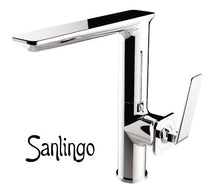 Sanlingo - Miscelatore monocomando girevole cromato per lavello Bila, stile moderno