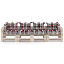 vidaXL Divano da Giardino Pallet 4 Posti con Cuscini in Legno di Pino